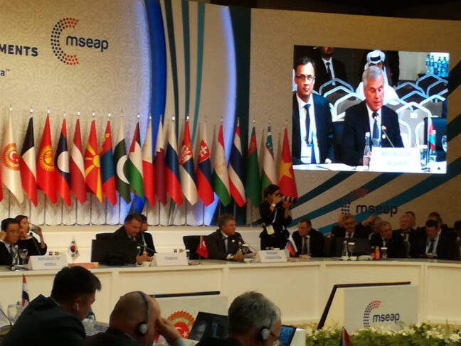 Владимир Андрейченко выступил с докладом на третьем Совещании спикеров парламентов стран Евразии